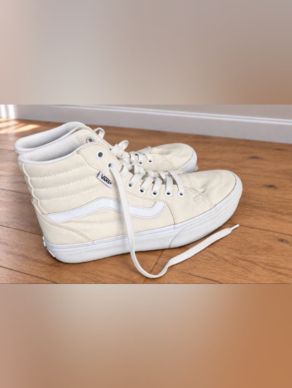Vans Sk8-Hi High Top Sneakers in Off-White